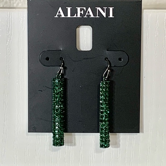 NWT Alfani hermatite tone colored pave linear drop earrings Masq collection 💍💎 - Picture 2 of 14